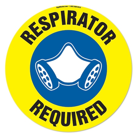 Respirator Required 16in Non-Slip Floor Marker, 12PK